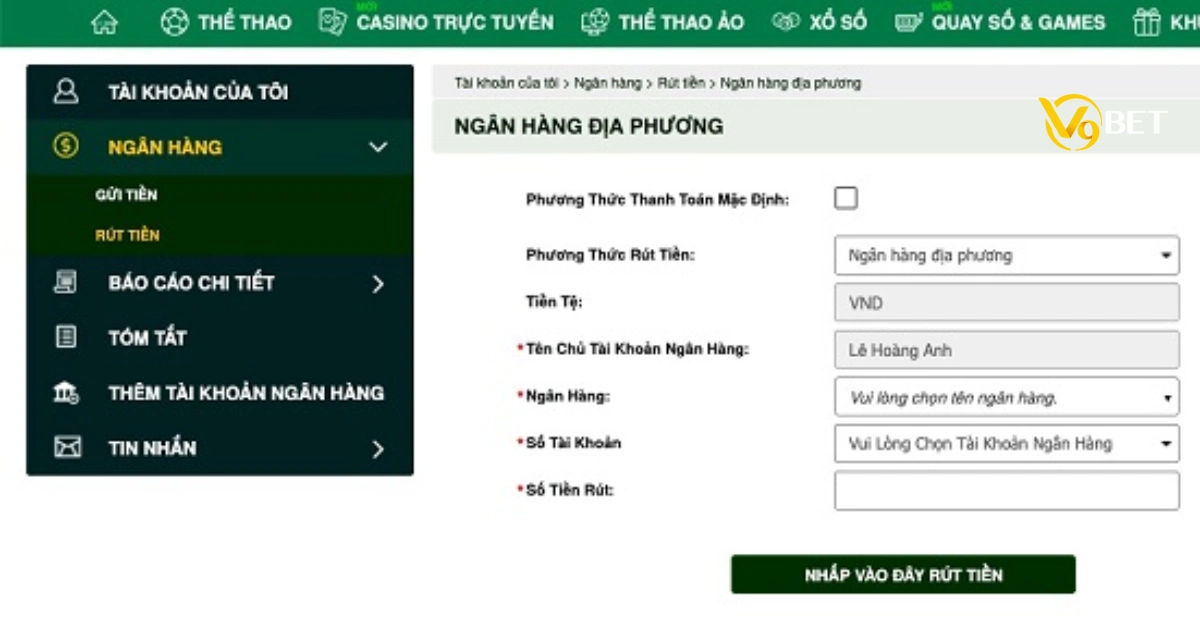 Phương thức thanh toán đa dạng tại V9BET
